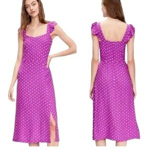 Purple Dress with White Polka Dots